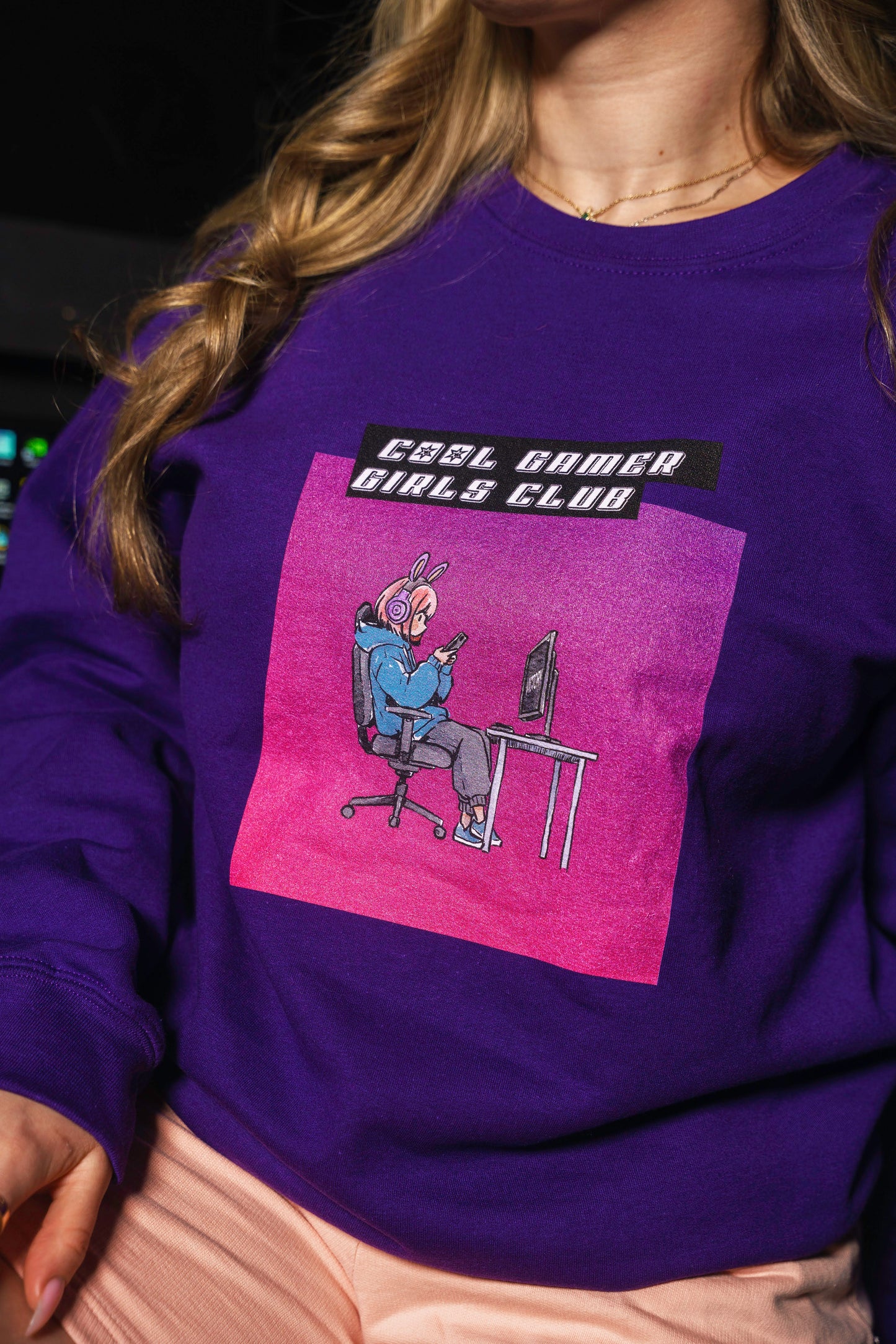 Cool Gamer Girls Club Purple Sweater