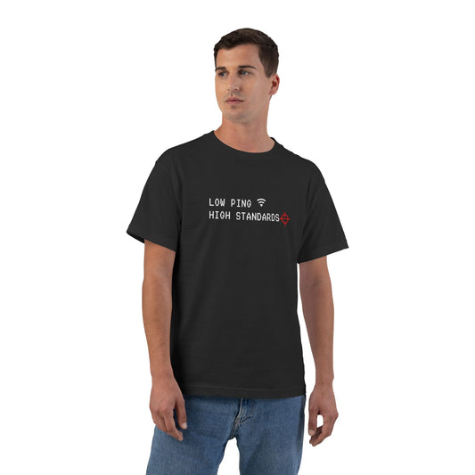 Low Ping High Standards T shirt